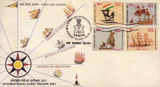 First Day Cover issued on President's Fleet Review 2001