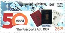 Commemorative stamp on The Passports Act 1967