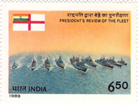 Stamp issued on President's Fleet Review 1989