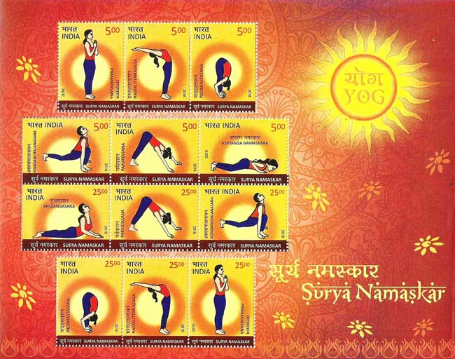 Commemorative Stamps on Surya Namaskar released on 20th June 2016 at New Delhi
