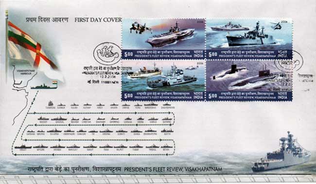 First Day Cover issued on President's Fleet Review 2001