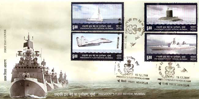 First Day Cover issued on President's Fleet Review 2011