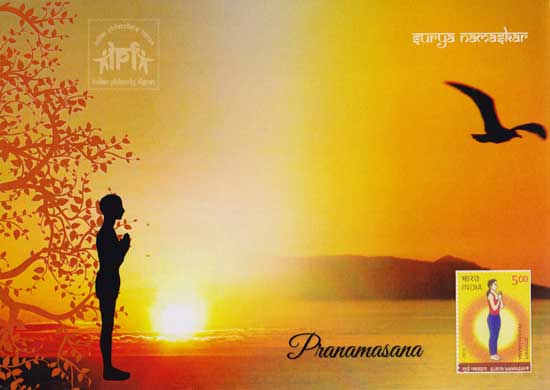 Set of 12 Surya Namaskar Picture Postcards released by Andhra Pradesh Postal Circle